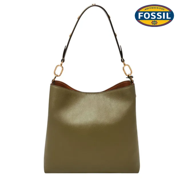 【FOSSIL】Jessie 真皮肩背水桶包-綠色 ZB11003316