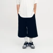 【plain-me】男女款 西料拼接打摺七分褲 PLN1735-252(褲子 短褲 男女褲 西裝褲 超寬褲 鬆緊 直筒褲)