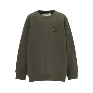 【Onitsuka Tiger】Onitsuka Tiger鬼塚虎-KIDS軍綠色老虎 LOGO 刺繡兒童長袖上衣(2184A283-020)