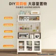 【慢慢家居】升級長虹玻璃-廚房大容量帶插座洞洞板櫥櫃電器櫃-100cm(餐廚櫃 置物櫃 廚房收納 儲物櫃)