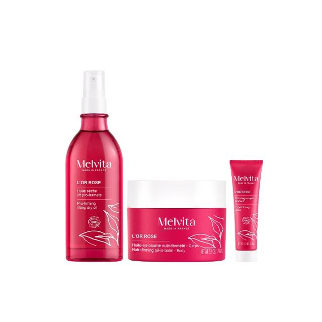 【Melvita 蜜葳特】粉紅胡椒美體曲線組(粉紅胡椒美體油100ml+美體霜170ml)