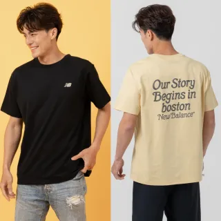【NEW BALANCE】NB SDS短袖上衣_男性_黑/黃色_AMT53313BK_AMT53313HAY(亞版 版型正常)