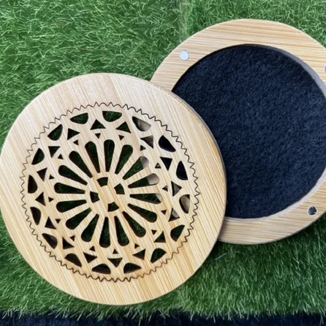 【Cozy 世界水晶原礦與茶】磁吸式盤香盒 附防火棉 隨機款(淨化磁場)