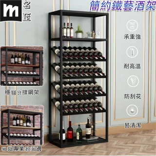 【名至】簡約鐵藝酒架 100*35*180公分 防撞酒架(酒櫃 酒莊展示櫃 紅酒架 收納櫃 預購15天)