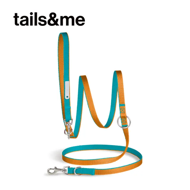 【tails&me 尾巴與我】新經典 犬貓共用多功能牽繩 -雙色XS/S(貓狗牽繩/尼龍牽繩)