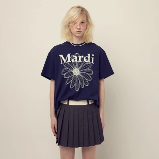 【MARDI MERCREDI】印花短TEE 海軍藍 經典小雛菊 象牙白花 寬鬆 UNISEX TSHIRT FLOWERMARDI