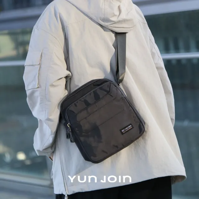 【YUN JOIN】雙11 Tech 直式多層斜跨包(機能輕量防潑水 多隔層收納 側背包/斜背包 )