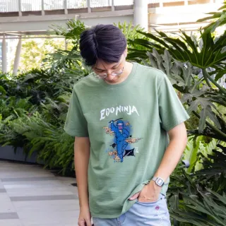 【EDWIN】江戶勝 男裝 忍者系列 伊賀忍者印花短袖T恤(灰綠色)