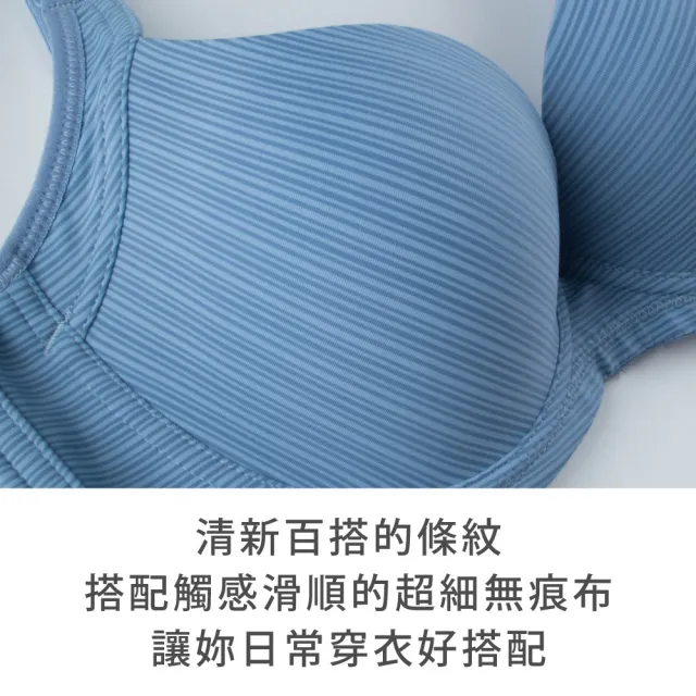 【玉如阿姨】返璞歸真內衣。無痕貼合自然集中 台灣製※0621藍(A.B.C罩 軟鋼圈 無痕 小罩杯 包副乳 集中)