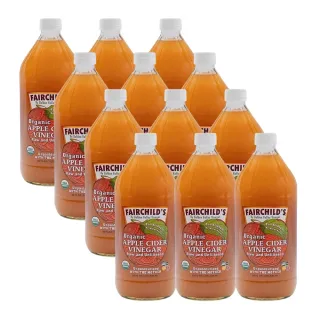 【費爾先生 Fairchilds】有機蘋果醋x12瓶(946ml)