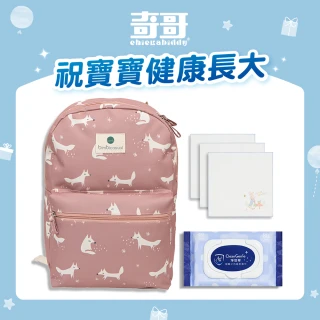 【bimbidreams】外出安心組 防潑水多功能媽媽包+比得兔紗布手帕3入+淨勁寧柔濕巾80抽