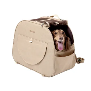 【IBIYAYA 依比呀呀】愛的背背橫向寵物後背包-瑪奇朵色(FC2560)