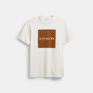【COACH】蔻馳官方直營 棉質經典 SIGNATURE經典T-SHIRT-復古象牙白色(CCA68)