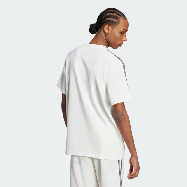 【adidas 愛迪達】Grx Tee Q2 男 T恤 運動上衣 休閒短袖 米白 藍 亞版(JD5384)