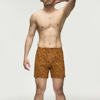 【Mr. DADADO】斜紋彩刷 M-3L印花四角男內褲-天然絲光棉-吸濕排汗-GHQ526BR(咖啡棕)