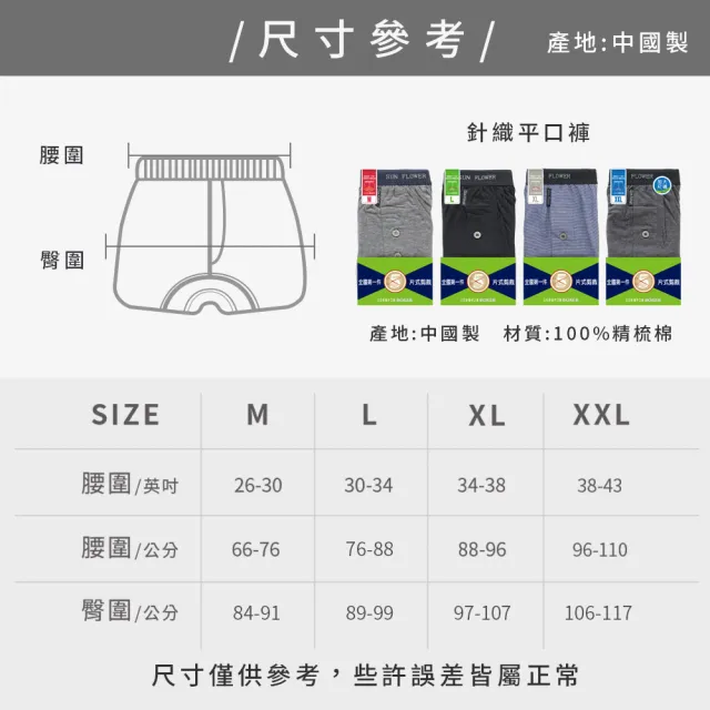 【SunFlower 三花】3件組大尺碼內褲五片式針織平口褲(純棉男四角內褲 四角褲 男內褲 多色任選)