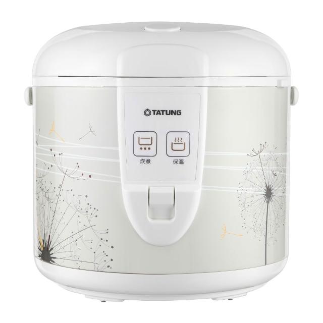  TATUNG大同 TRC-6CME 電子鍋，適合6人家庭使用，內鍋採用不沾塗層合金材質，易清潔耐用。容量6人份，功率1300~1400W，快速煮飯。白色系設計，尺寸66x33x28cm，重量6.0kg，110V/60Hz適用臺灣。中國製造，BSMI R31001認證，能源效率第3級，保固1年。理想家用煮飯神器，煮出香Q白飯！ 