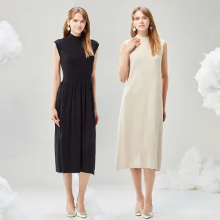 【MYVEGA 麥雪爾】MA立領直筒/修身Aline針織長洋裝-二款任選(日系/連身洋裝/針織洋裝/女洋裝)