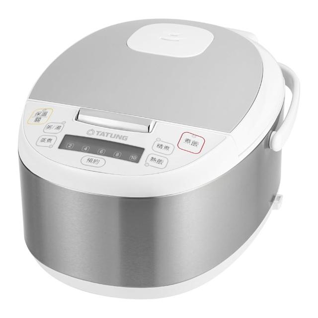 TATUNG 大同 TRC-06REC 電子鍋專為6人家庭設計,採用多層複合金內鍋確保米飯煮得均勻綿軟,容量充足適合日常煮飯。白色系簡約外觀,尺寸長205 x 寬264 x 高345mm,110V/60Hz電壓,消耗功率1300~1400W,中國製造並透過BSMI R31001認證,提供1年保固,是家用電子鍋的理想選擇。 TATUNG大同 TRC-06REC