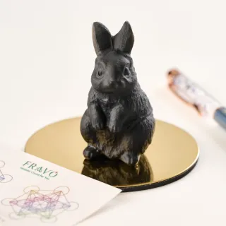 【FRAVO 法寶】鴻兔大展｜黑曜石 擋煞 桌上型風水擺件 雕件 已鑑定(S24BJ23-009)