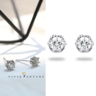【Vividventure 亞帝芬奇】GIA 60分 FVS2 3EX 八心八箭 無螢光 天然鑽石 真鑽 耳環 沁心(14K金台)
