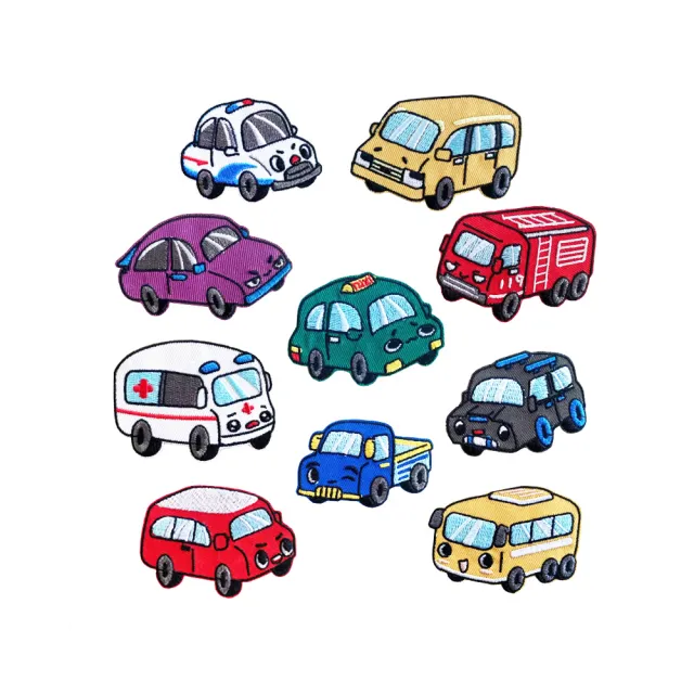 【QOQ】汽車貼布 刺繡貼布/可愛卡通小汽車圖樣刺繡貼布 DIY材料 衣物補丁 熱熔膠款(10款任選)