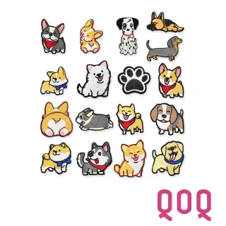 【QOQ】小狗貼布 刺繡貼布/可愛萌寵小狗圖樣刺繡貼布 DIY材料 衣物補丁 自黏膠款(17款任選)