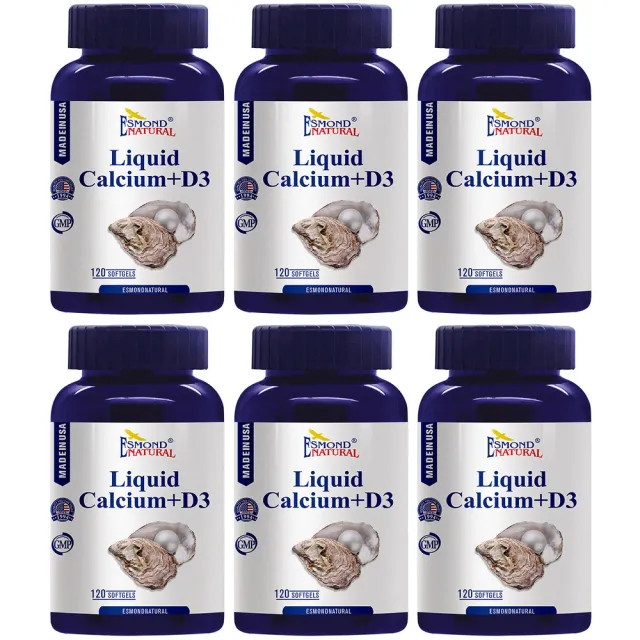 【Esmond Natural 愛司盟】液體鈣軟膠囊6瓶 (120顆/瓶)