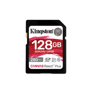 【Kingston 金士頓】Canvas React Plus V60 SD 128GB/280MB/s 記憶卡(SDR2V6/128GB)
