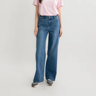 【Arnold Palmer 雨傘】女裝-COOLMAX機能牛仔寬褲(淺藍色)