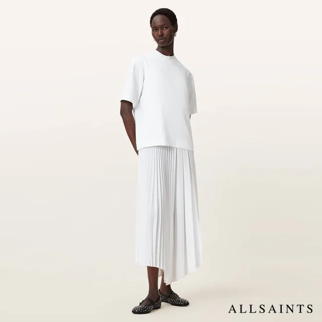 【ALLSAINTS】JAX 兩件式T恤拉鍊罩衫洋裝-白 W326DB(常規版型)