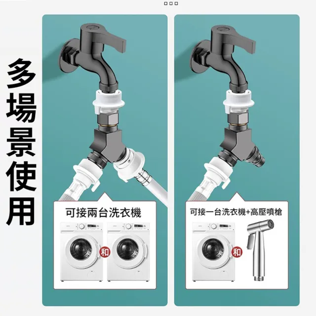 【ANTIAN】618大促  洗衣機水龍頭一分二轉接頭 三通轉接分水器  進水管雙出分流器