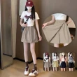 【D.studio】韓版冰絲渲染直筒高腰顯瘦垂感寬褲(褲子 長褲 休閒褲 女裝 高腰褲 拖地褲 直筒褲 黑褲 P391)