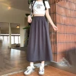 【D.studio】韓版冰絲渲染直筒高腰顯瘦垂感寬褲(褲子 長褲 休閒褲 女裝 高腰褲 拖地褲 直筒褲 黑褲 P391)