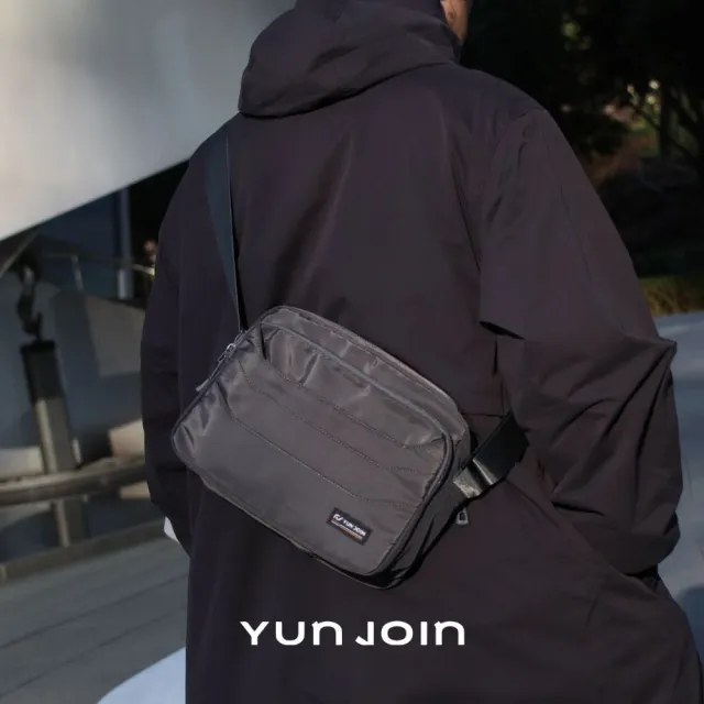 【YUN JOIN】Tech橫式多層斜跨包(輕量防潑水 多隔層收納 側背包/斜背包 男女適用)