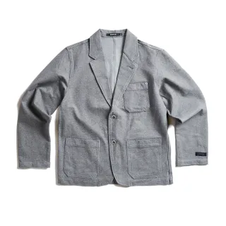 【EDWIN】男裝 針織休閒西裝外套(灰色)