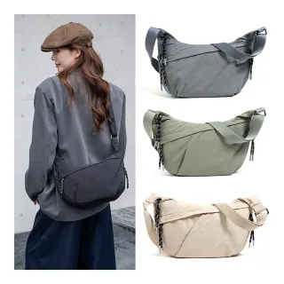 【ARION】交換禮物 素面防潑水多隔層休閒/通勤斜背包/半月包/餃子包(多色可選)