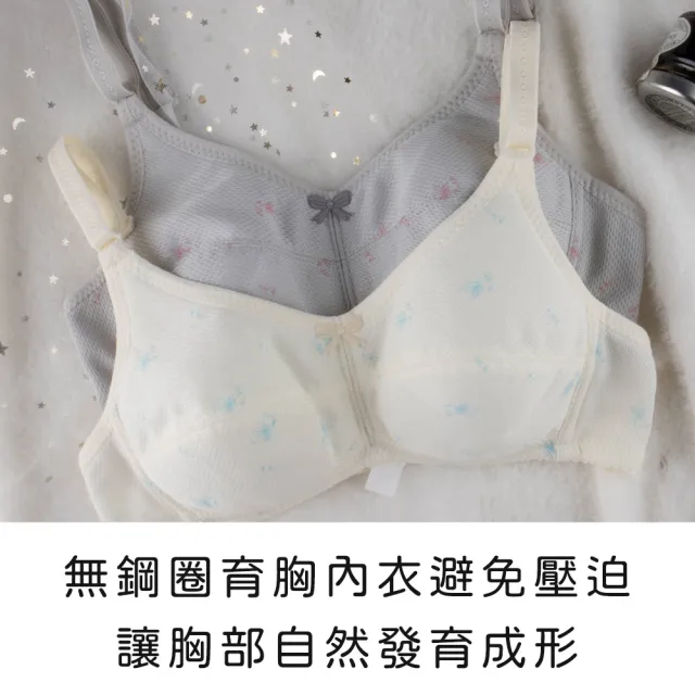 【玉如阿姨】花漾微樂山丘內衣※0664灰(A.B罩 少女 發育 透氣 小胸 護胸 防激凸 服貼 台灣製)
