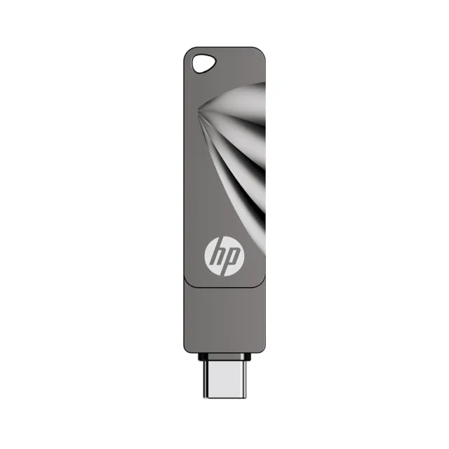 【HP 惠普】64GB 雙用隨身碟 Type-C + A 金屬製 USB 3.2 讀取高達 120 MB/s(x762c)