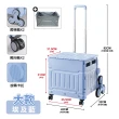 【ONE HOUSE】平拉式8輪爬梯折疊收納車 買菜車 購物車(50L巨型推車+大款防水袋)