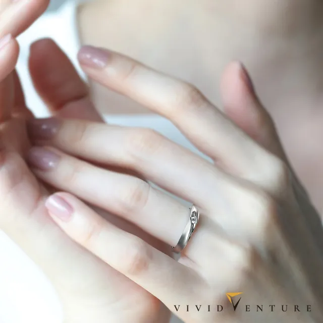 【Vividventure 亞帝芬奇】5分 天然真鑽 鑽石 對戒 紀錄愛情(925純銀戒台)