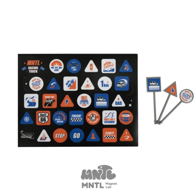 【MNTL】磁力拓荒者Ex. MAG-CAR Pioneer 經典色磁力片 電動軌道車 賽車軌道 108pcs(收納工具箱)