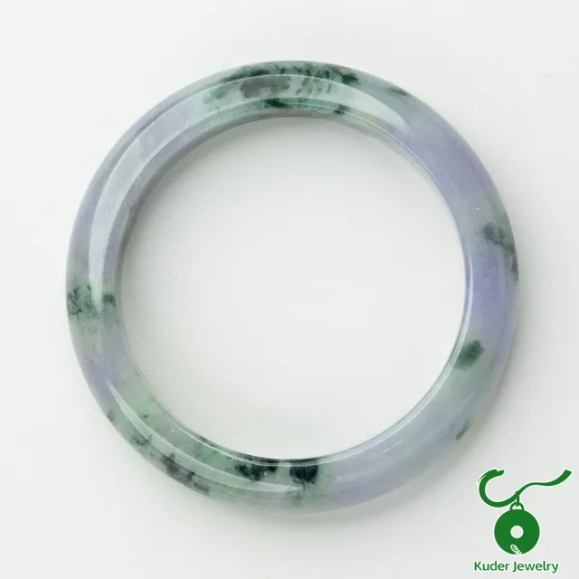 【K.D.J 圓融珠寶】春彩飄花翡翠手鐲玉鐲天然A貨(18.5圍平安鐲)