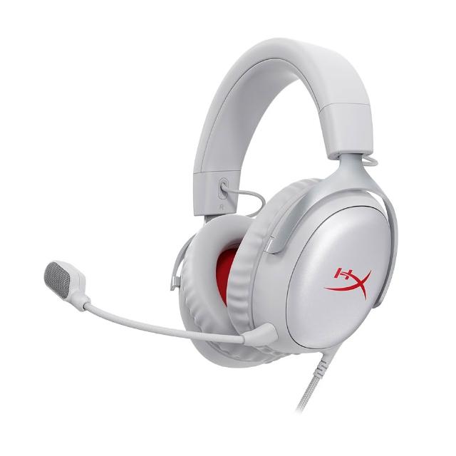 【HyperX】Cloud III 颶風3 — 遊戲電競耳機 灰紅(B96MXAA)