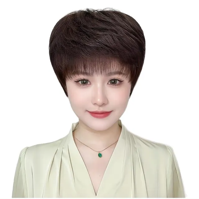 【巴黎精品】高溫絲短髮整頂假髮透氣輕量免打理假髮隱形增髮(輕薄短直髮女假髮2色n1ky40)