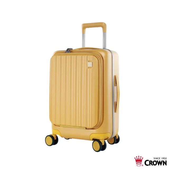 【CROWN 皇冠】假日照常配送 Boxy 21吋 前開式框架拉鍊登機箱 (行李箱/旅行箱)