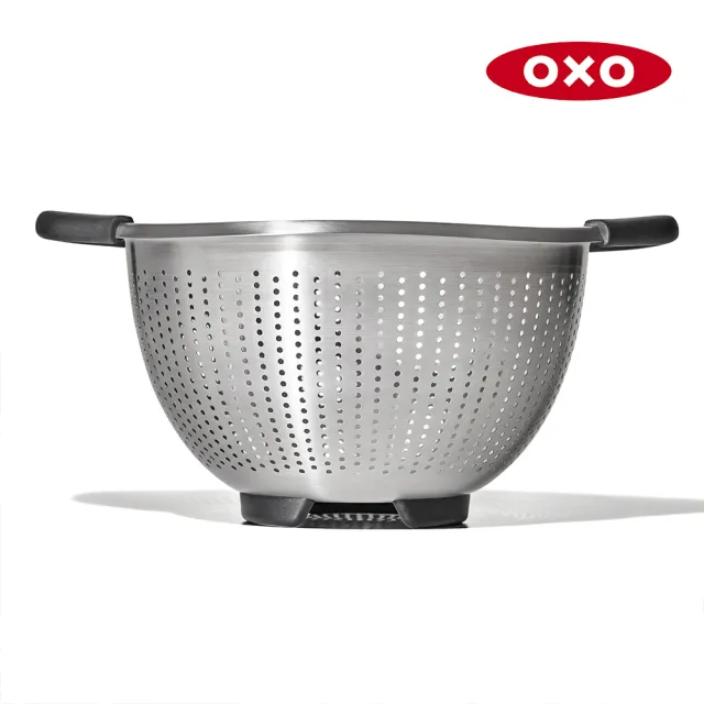 【美國OXO】不鏽鋼瀝水籃(濾水籃 防滑手把 架高設計 快速瀝水)
