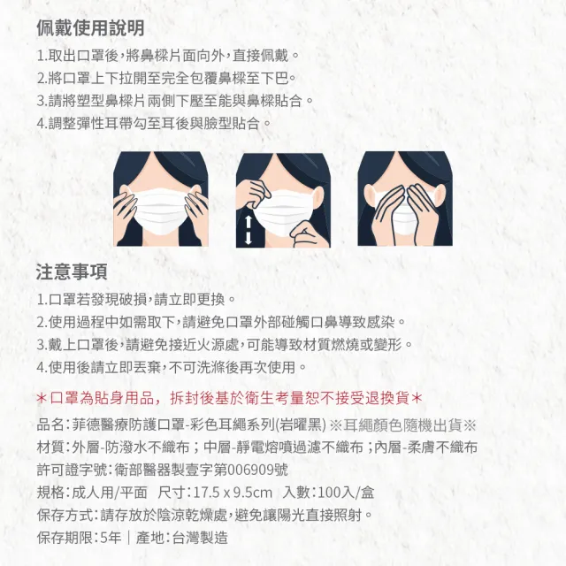 【Flexi-Aid 菲德】醫療防護口罩（成人用）釉石綠／50入盒裝(舒適耳繩設計)