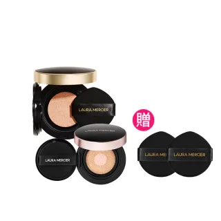 【LAURA MERCIER 蘿拉蜜思】冠軍氣墊買二送一(煥顏氣墊粉餅15g+煥顏無瑕光采氣墊粉餅15g+氣墊蕊芯x1)