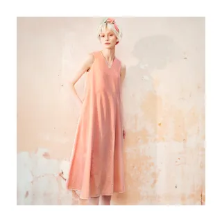 【Le Polka】柔和桃無袖長洋裝-女